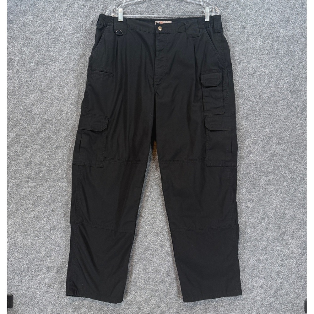 5.11 Tactical Cargo Pants Mens 38 Black Ripstop Utility Multi-Pocket Workwear